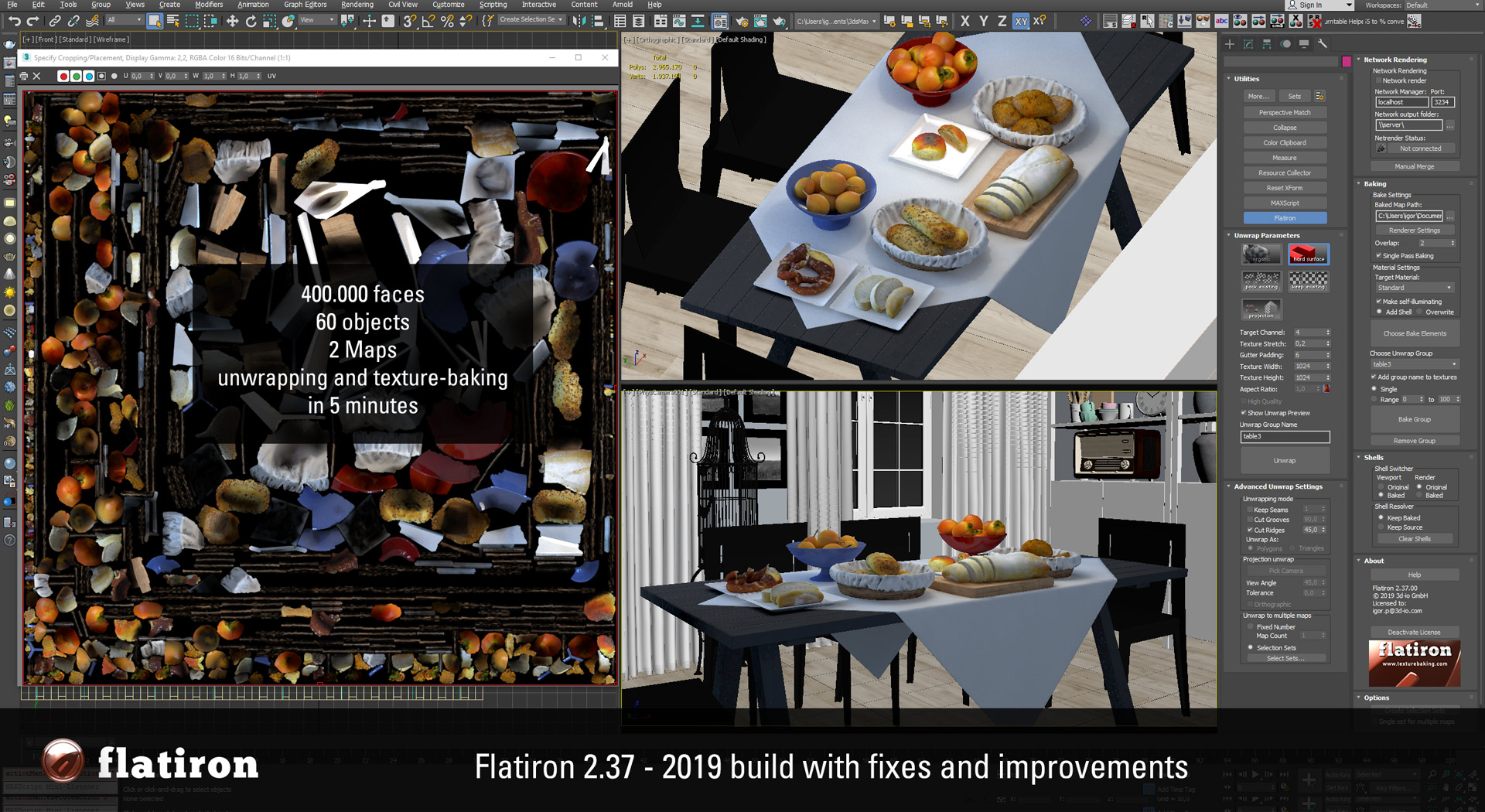 Flatiron 2.23 Projection UV Unwrapping